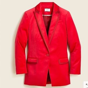 J. Crew Collection Willa Blazer in Stretch Velvet red NWT